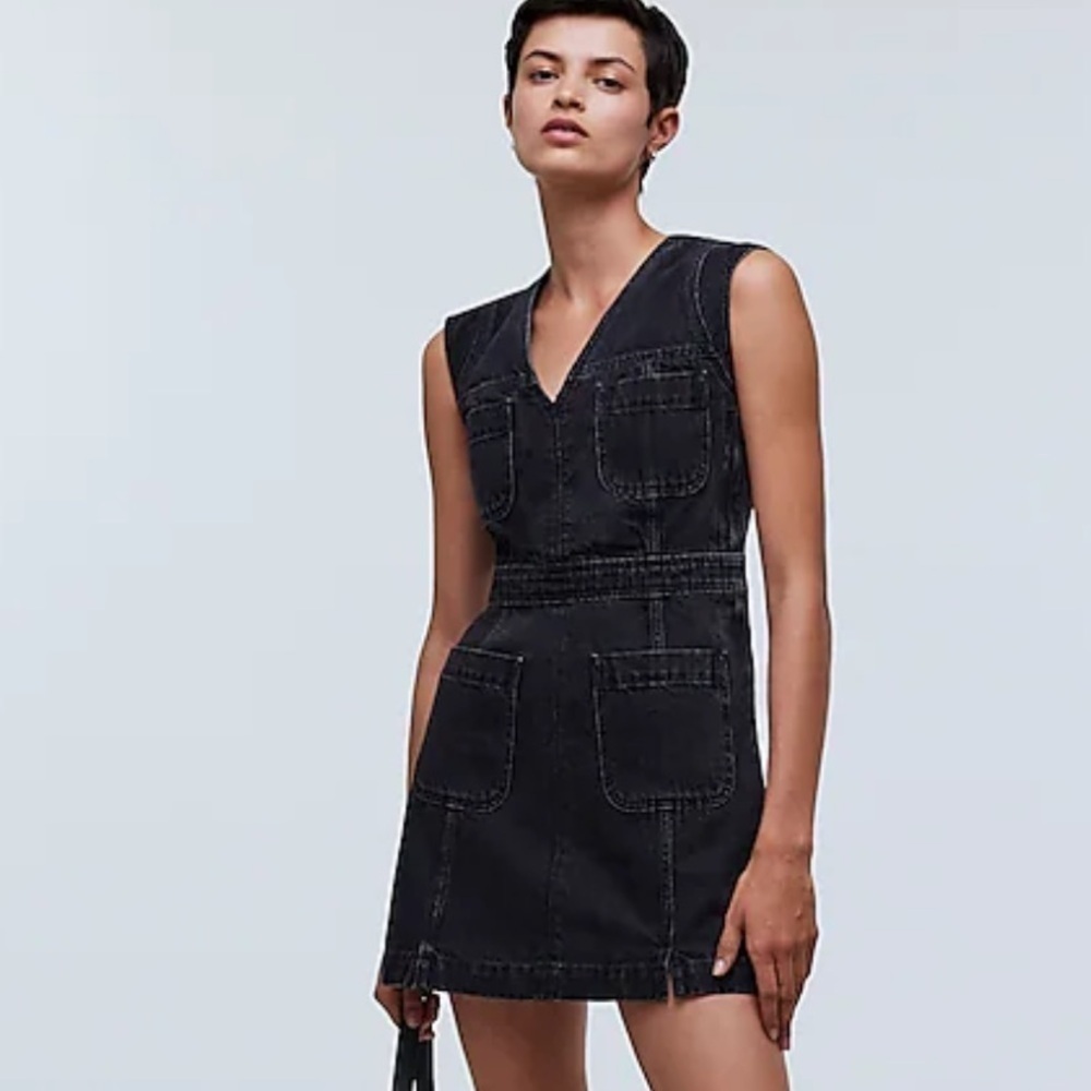 Madewell Denim Cap-Sleeve Mini Dress in Tarrybrook Wash